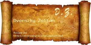 Dvorszky Zoltán névjegykártya
